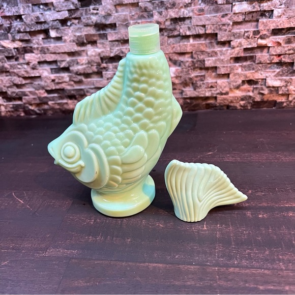 Vintage Avon Koi Fish Bottle Green Jadeite Empty - Picture 5 of 8